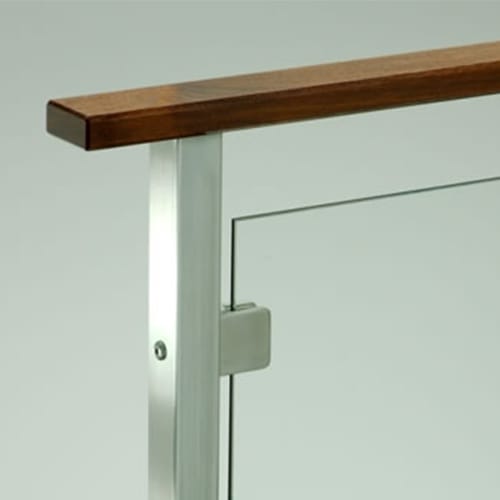 Glass Railing System with Wood Top